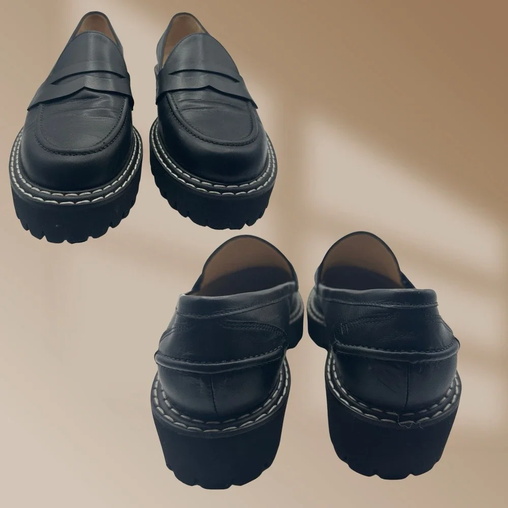 Jon Josef Black Penny Loafers Ladies Size 39 US Size 8
